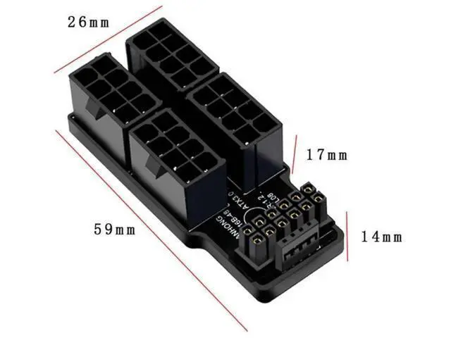Alt view image 4 of 6 - 90° Up Angled ATX 8Pin×4 to 12VHPWR PCIe5.0 ATX3.0 16Pin Modular Power Adapter