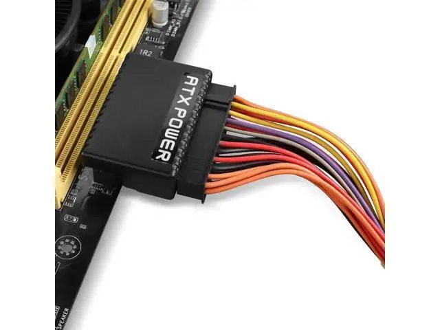 Alt view image 3 of 6 - 90 Degree ATX 24Pin Power Adapter Board, 24Pin Male to Female Right Angle PSU Port Connector for Desktop Motherboard