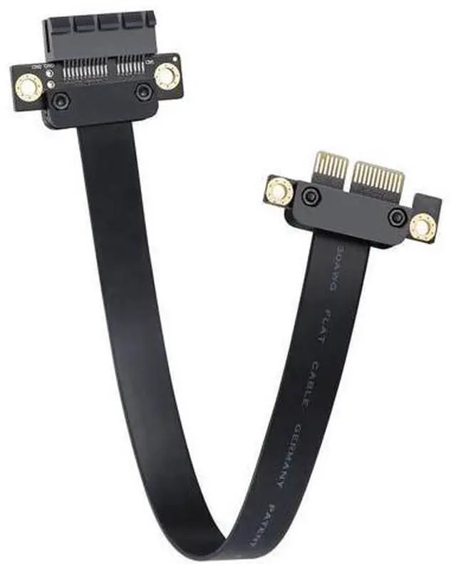 Alt view image 4 of 7 - PCI Express 36Pin X1 Extension Cable, 180 Degree Straight Angle PCIe 3.0 Riser Cord, 20cm Length