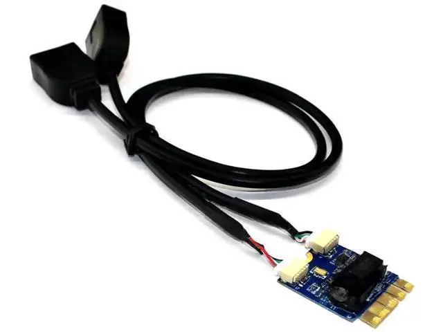 Alt view image 3 of 3 - M.2 NGFF Key A-E to Dual USB 2.0 Port Expansion Riser Card Adapter with USB2.0 Cable