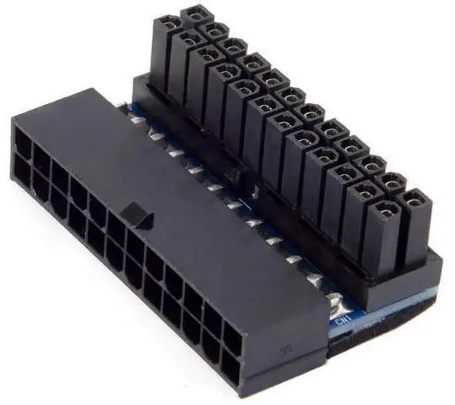 Main image of JSER 90 Degree ATX 24Pin Power Adapter, 24Pin Female to Male Right Angle Connector for Desktop Motherboard PSU