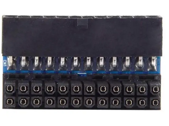 Alt view image 7 of 7 - JSER 90 Degree ATX 24Pin Power Adapter, 24Pin Female to Male Right Angle Connector for Desktop Motherboard PSU