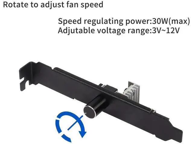 Alt view image 5 of 7 - 12V 3-Channel PC Fan Speed Controller Hub with Manual Knob, IDE 4-Pin Powered, Supports 3Pin/4Pin PWM CPU & Chassis Cooling Fans