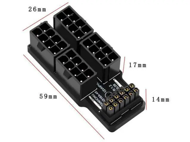 Alt view image 6 of 6 - 90° Downward Angled 4×ATX 8Pin to 12VHPWR 16Pin Modular Power Adapter | ATX3.0 PCIe5.0