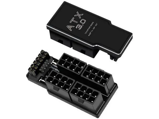 Alt view image 3 of 6 - 90° Downward Angled 4×ATX 8Pin to 12VHPWR 16Pin Modular Power Adapter | ATX3.0 PCIe5.0