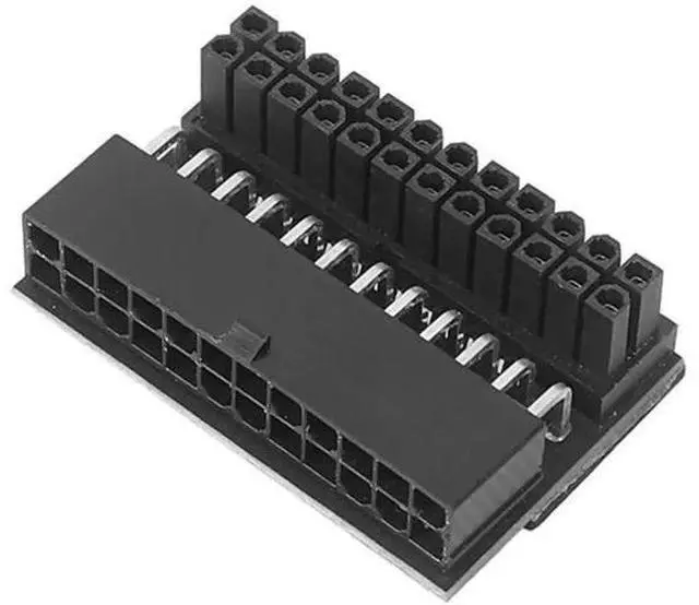 Main image of 90 Degree Angled ATX 24Pin Female to Male Motherboard Power Adapter, Heavy-Duty Rugged Design for Desktop Mainboard