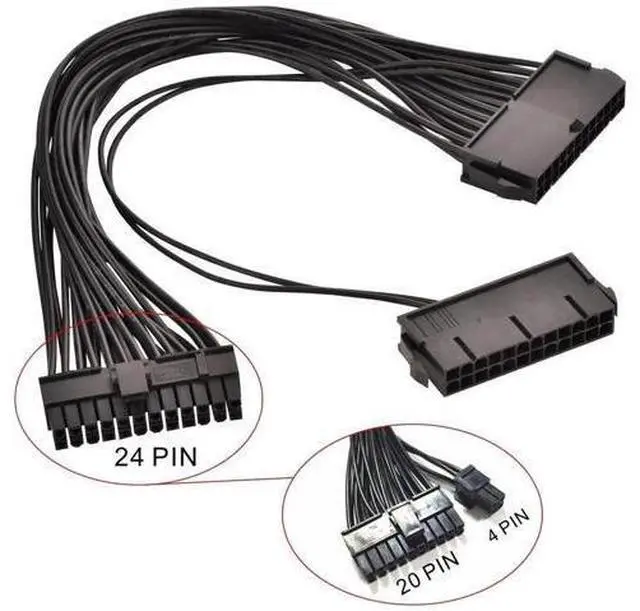 Alt view image 3 of 3 - Dual PSU Synchronization 24Pin ATX Motherboard Adapter Cable, 32cm (12.6 Inch)