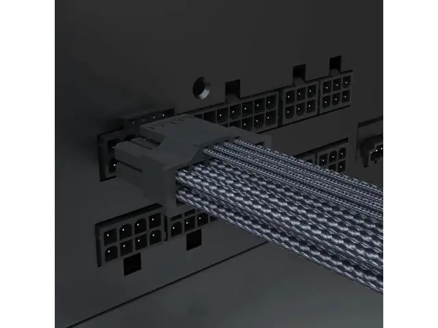 Alt view image 3 of 7 - PCIe 5.0 12VHPWR 16Pin(12+4) Black Sleeved Male to Male Modular PSU Cable, 16AWG for RTX 3090Ti 4080 4090 GPUs