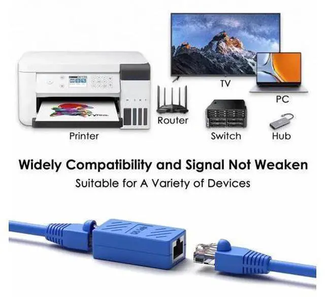 Alt view image 4 of 7 - 6 Pack Blue Cat6 RJ45 Female to Female Ethernet Inline Coupler, Ethernet Cable Extender Compatible with Cat5/Cat5e/Cat6/Cat7 Network Cables