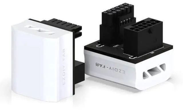Main image of 12VHPWR 12+4 Pin 180 Degree RVS Angled Power Adapter, 600W Max Output White GPU Power Converter Compatible with RTX 4090 4080 4070 Ti, 1 Pack