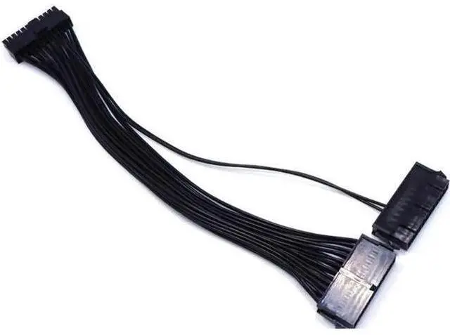 Alt view image 3 of 5 - 30cm ATX 24Pin (20+4) Dual PSU Synchronous Startup Extension Cable, Male to Female Y Splitter Cord for BTC Mining Rig Dual Power Supply Synchronization