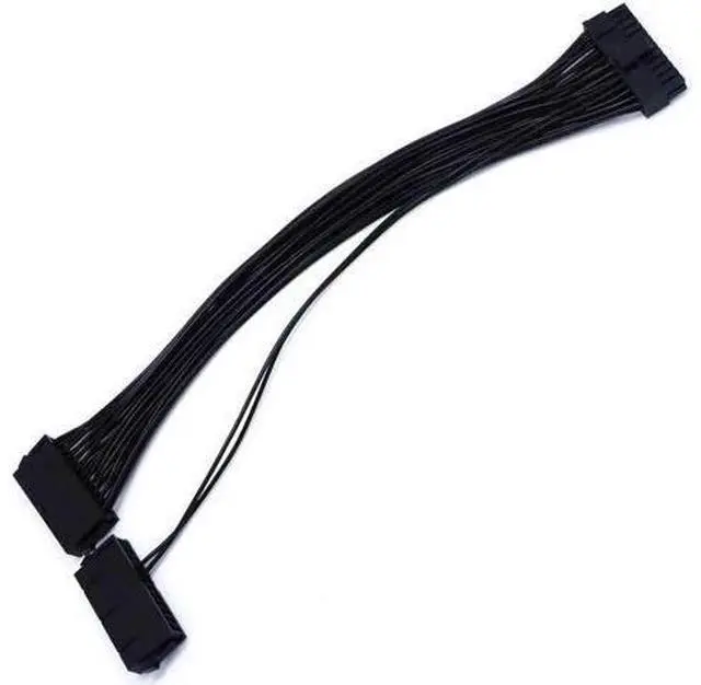 Alt view image 5 of 5 - 30cm ATX 24Pin (20+4) Dual PSU Synchronous Startup Extension Cable, Male to Female Y Splitter Cord for BTC Mining Rig Dual Power Supply Synchronization