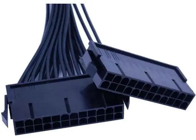 Alt view image 4 of 5 - 30cm ATX 24Pin (20+4) Dual PSU Synchronous Startup Extension Cable, Male to Female Y Splitter Cord for BTC Mining Rig Dual Power Supply Synchronization