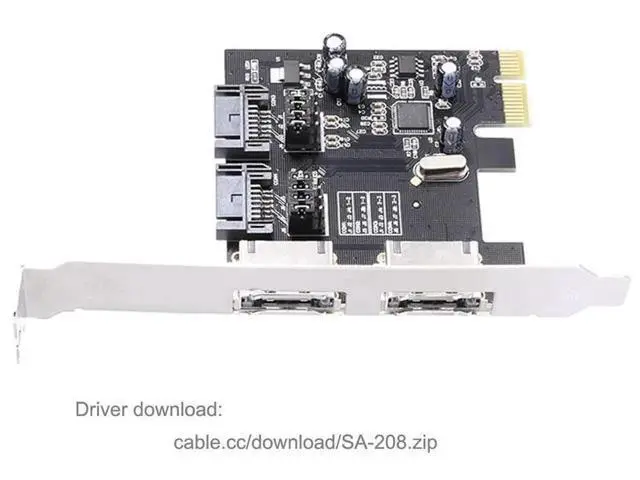 Alt view image 4 of 7 - PCI-E to 4-Port SATA 3.0 & eSATA Expansion Card, PCIe SATA3 6Gbps Hard Drive Adapter Card