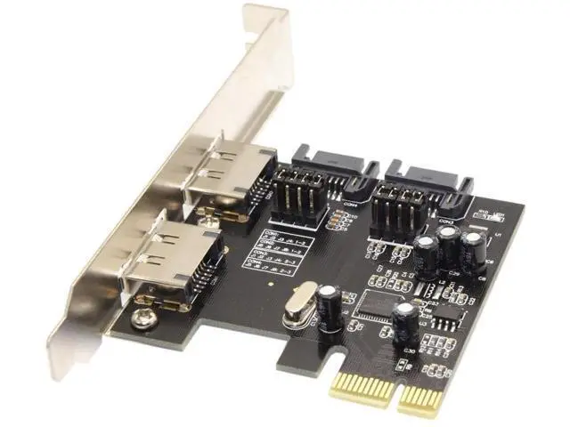 Alt view image 6 of 7 - PCI-E to 4-Port SATA 3.0 & eSATA Expansion Card, PCIe SATA3 6Gbps Hard Drive Adapter Card