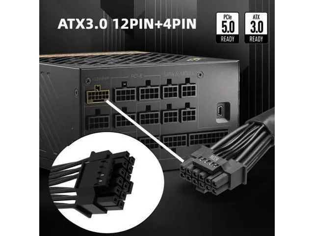 Alt view image 7 of 7 - ATX 3.0 PCIe 5.0 12VHPWR 16Pin to 16Pin Modular PSU Cable, 12+4Pin GPU Power Cord for RTX 3080 3090 Ti