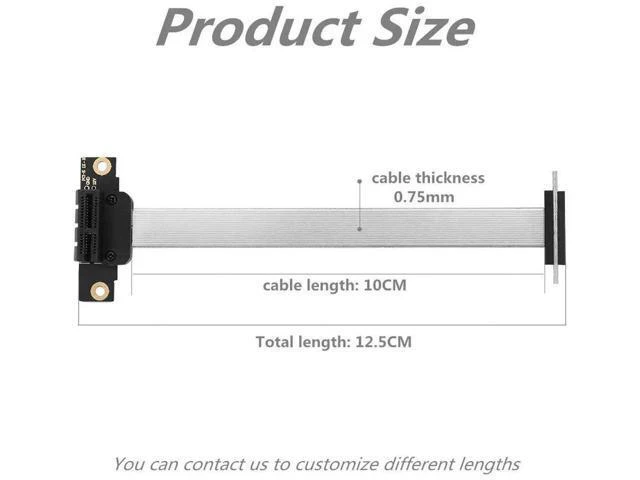Alt view image 3 of 6 - 10cm PCIe 1X Foldable Extension Cable, Silver-Plated Shielded Design, Full-Speed Lossless Stable Signal Transmission