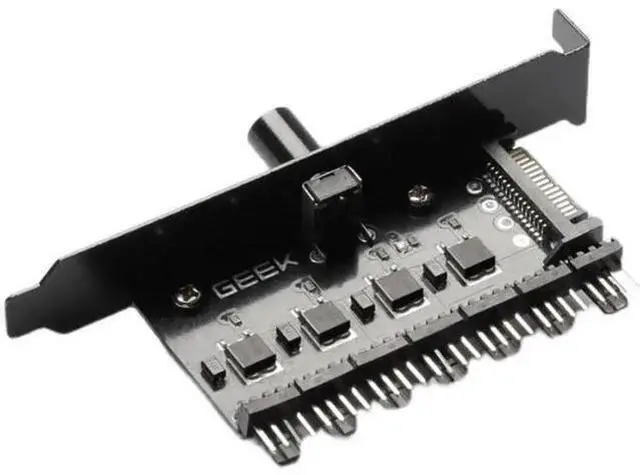 Main image of 7-Way PC Fan Speed Controller Splitter Cable, SATA Powered 3Pin/4Pin PWM Fan Hub for Chassis Radiator Cooling Fans Temperature Regulation