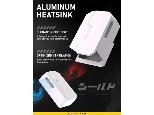 Alt view image 6 of 6 - 1 Pack White Shield Series Aluminum 180° U-Turn 8-Pin PCIe GPU Angled Power Adapter for Standard Graphics Cards
