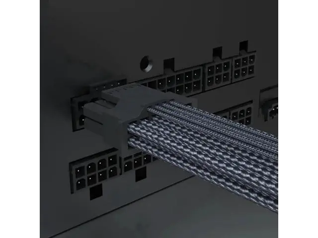 Alt view image 2 of 7 - Black Sleeved PCIe 5.0 12VHPWR 16Pin(12+4) Male to Male Modular PSU Cable, 16AWG High Current GPU Power Cord for RTX 3090Ti, RTX 4080, RTX 4090
