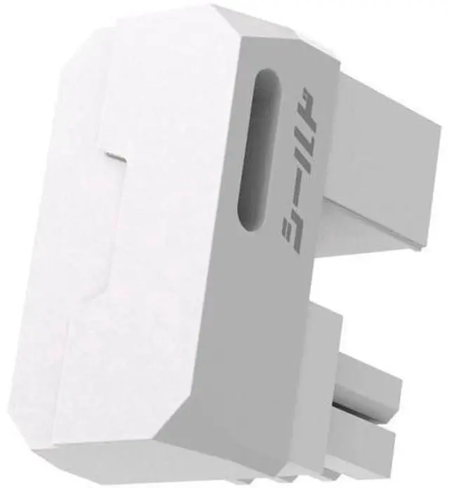 Main image of 1 Pack White Reverse Style Shield Series Aluminum 180° U-Turn 8-Pin PCIe GPU Angled Power Adapter