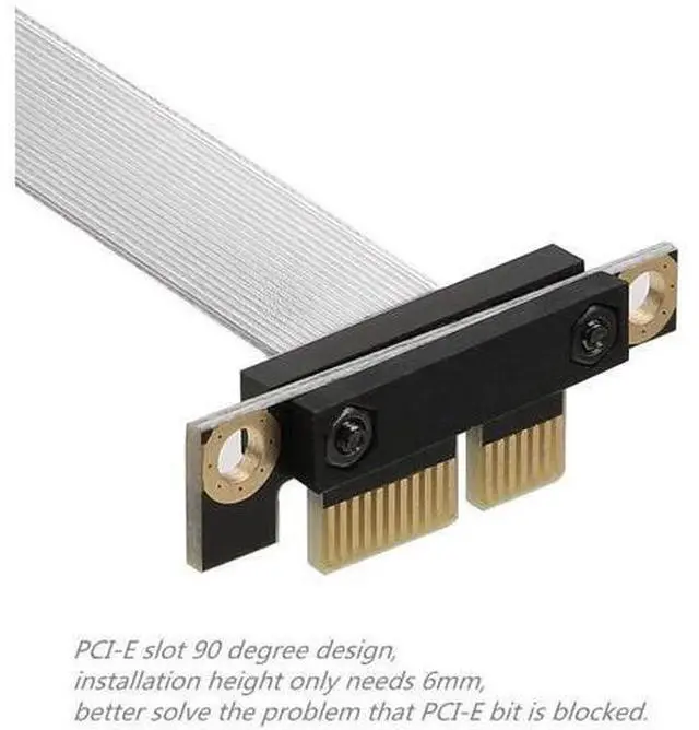 Alt view image 2 of 6 - 5cm PCIe x1 Extension Cable, Silver-Plated Shielded Foldable PCI Express 1X Riser Cord, Full Speed Lossless Signal Transmission