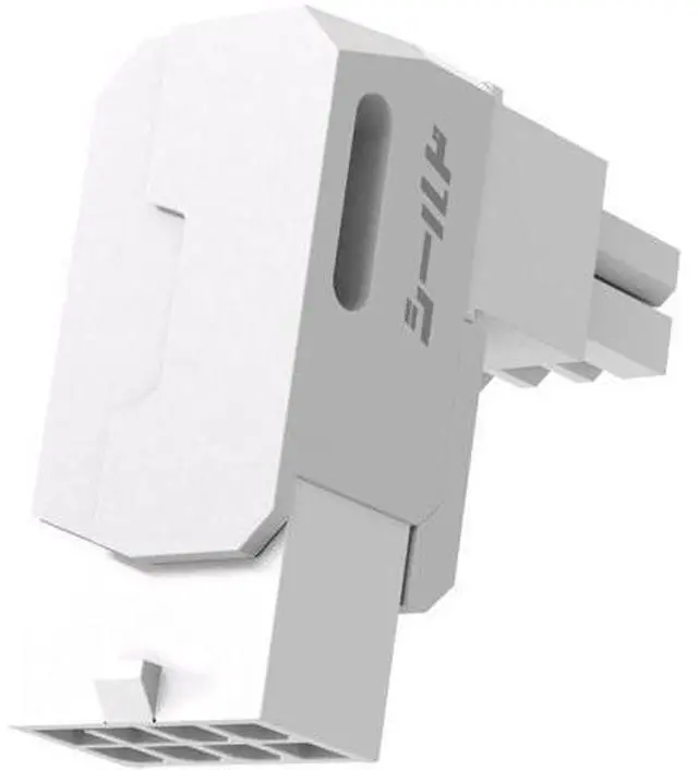Main image of 1 Pack White Reverse Type Shield Series Aluminum 90-Degree Angled 8-Pin PCIe GPU Power Adapter