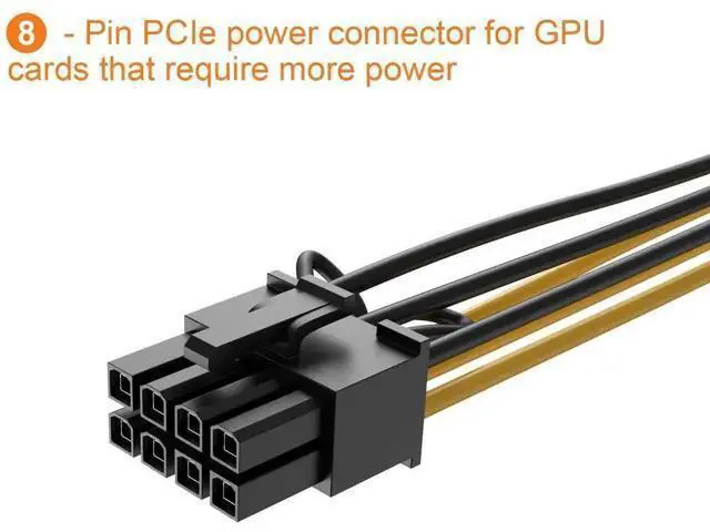 Alt view image 3 of 6 - 2-Pack 10cm (4 Inches) PCIe 6 Pin to 8 Pin Graphics Card Power Adapter Cable