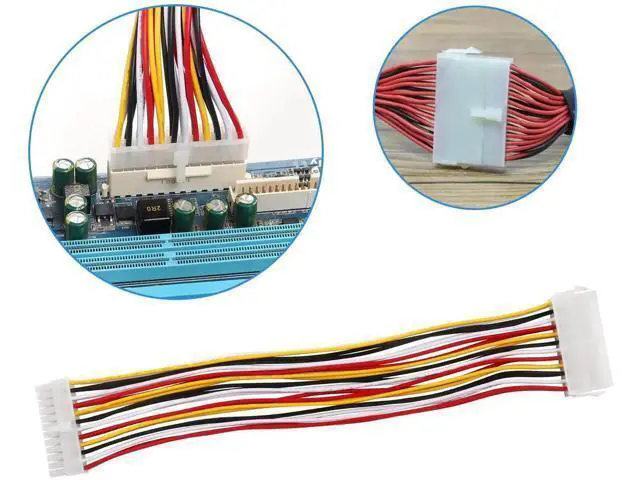 Alt view image 2 of 5 - 30cm 18AWG ATX 24Pin Male to Female Motherboard Power Extension Cable, PC PSU 24-Pin Mainboard Extender Cord