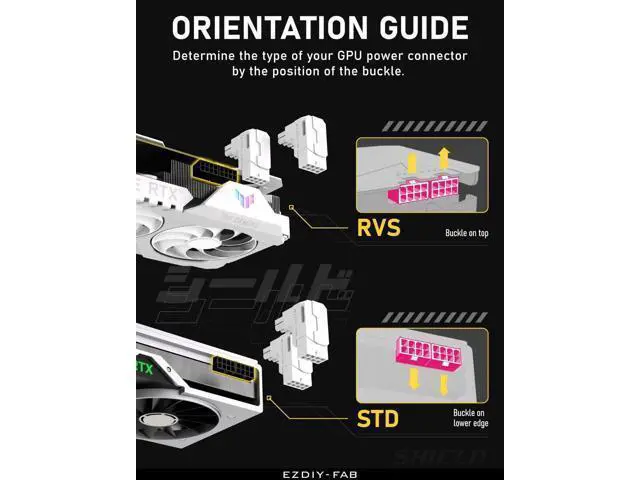 Alt view image 5 of 6 - 1 Pack White Reverse Type Shield Series Aluminum 90-Degree Angled 8-Pin PCIe GPU Power Adapter
