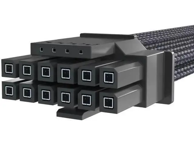 Alt view image 5 of 7 - Black Sleeved PCIe 5.0 12VHPWR 16Pin(12+4) Male to Male Modular PSU Cable, 16AWG High Current GPU Power Cord for RTX 3090Ti, RTX 4080, RTX 4090