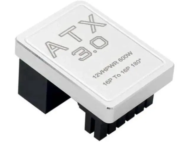 Alt view image 2 of 5 - PCIe 5.0 ATX 3.0 12VHPWR 12+4 16Pin Male to Female 180° Angle Adapter Connector, 600W Type-B Black GPU Power Turn Plug