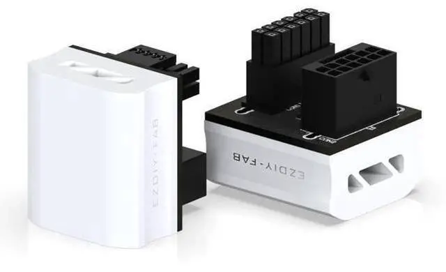 Main image of 12VHPWR 12+4 Pin 180 Degree Angled Power Adapter, 600W Max Output, White, Compatible with RTX 4090/4080/4070 Ti GPU, 1 Pack