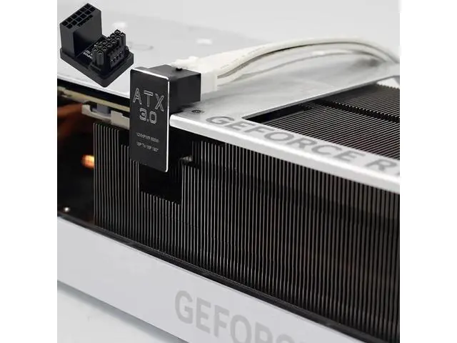 Alt view image 5 of 5 - PCIe 5.0 ATX 3.0 12VHPWR 12+4 16Pin Male to Female 180° Angle Adapter Connector, 600W Type-B Black GPU Power Turn Plug
