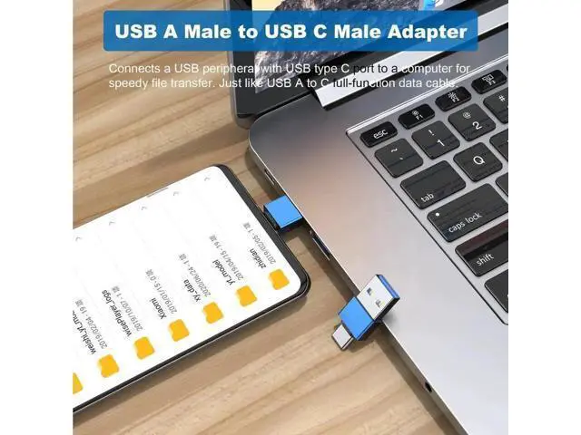 Alt view image 5 of 7 - 6 Pack Blue USB 3.0 Female to USB-C Male OTG Adapter, USB-A to Type-C Converter Connector