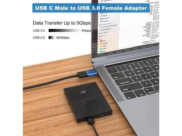 Alt view image 7 of 7 - 6 Pack Blue USB 3.0 Female to USB-C Male OTG Adapter, USB-A to Type-C Converter Connector