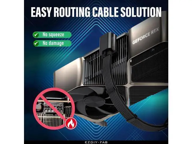 Alt view image 7 of 7 - 90 Degree RVS-Type 12VHPWR 12+4Pin GPU Power Adapter, Max 600W Output, Black, 1 Pack, Compatible with RTX 4090, 4080, 4070Ti Graphics Cards