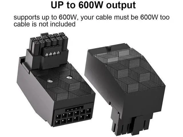Alt view image 6 of 6 - 12VHPWR 90 Degree Right Angle Adapter, PCIe 5.0 16Pin (12+4Pin) 600W GPU Power Connector, Type A for RTX 3090Ti 4070Ti 4080 4090 Graphics Cards