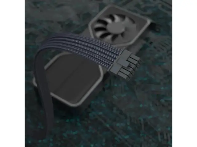 Alt view image 2 of 6 - White Nylon Sleeved PCIe 5.0 12VHPWR 16Pin(12+4) Male to Male Modular PSU Cable, 16AWG High Current GPU Power Cord Compatible with RTX 3090Ti, RTX 4080, RTX 4090