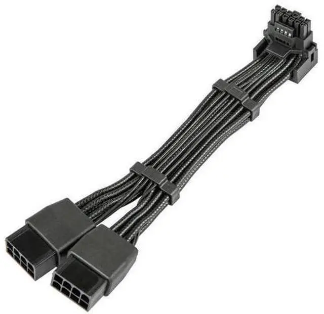 Main image of 12VHPWR 90 Degree Adapter, 16AWG 12+4Pin 16Pin GPU PCIe 5.0 Cable Converter to Dual 8Pin PCIe Power Connectors, Right Angle Type A Compatible with RTX 3090Ti/4070Ti/4080/4090 Graphics Cards
