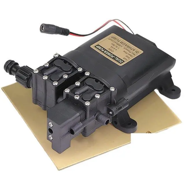 Alt view image 2 of 2 - Self-priming Boosting Diaphragm Pump DC-12V for Home Car Washing Garden Irrigation System Dual Core Water Pump with Automatic