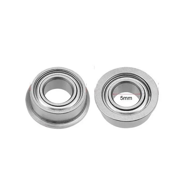 Alt view image 2 of 4 - 10Pcs MF105zz Deep Groove Flange Ball Bearings 5x10x4mm Double Shielded Miniature Flanged MF105 Z ZZ Mini Bearing