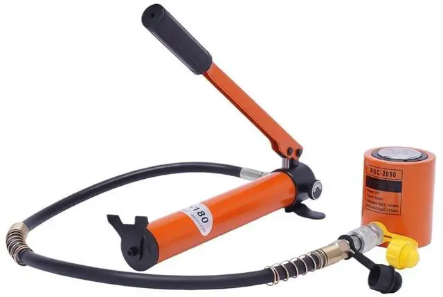 Main image of 1pcs 10/20T Hydraulic Ram Cylinder Jack Low Profile Porta Power Ram Single-Acting Mini Jack Ram with CP-180 Hydraulic Hand Pump(20T Pump)