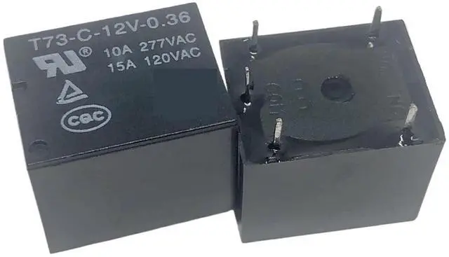 Main image of 1pcs T73-C-12V-0.35 (T73-1C-12V-10A) Relay 5 pins