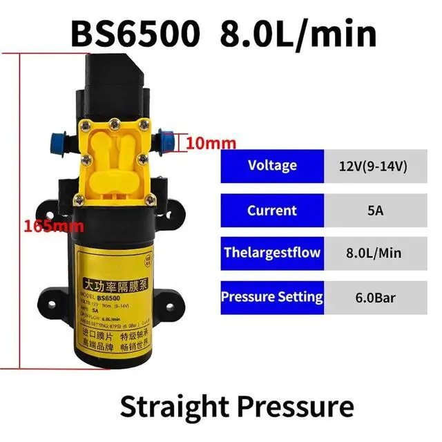 Alt view image 2 of 7 - 12V 8.0L High Pressure Agricultural Spray Pump Self-Priming Diaphragm Water Pump for Pesticide Application in Farming(Auto-8.0L)