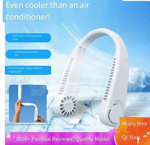 Alt view image 3 of 7 - F2 neck-mounted fan, cooling fan, leafless fan, neck-mounted fan, portable neck-mounted fan, new neck-mounted fan