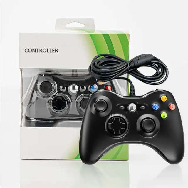 Main image of X360 Wired Gaming Controller for Computer Steam Dual Vibration X360 Wireless Bluetooth Shared Host for Dedicated Use Black wired 360 handle with microphone hole