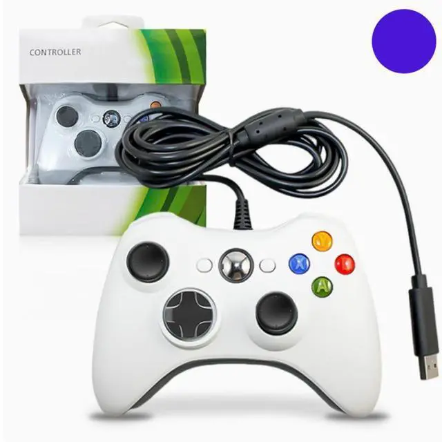 Main image of X360 Wired Gaming Controller for Computer Steam Dual Vibration X360 Wireless Bluetooth Shared Host for Dedicated Use White wired 360 controller with microphone hole
