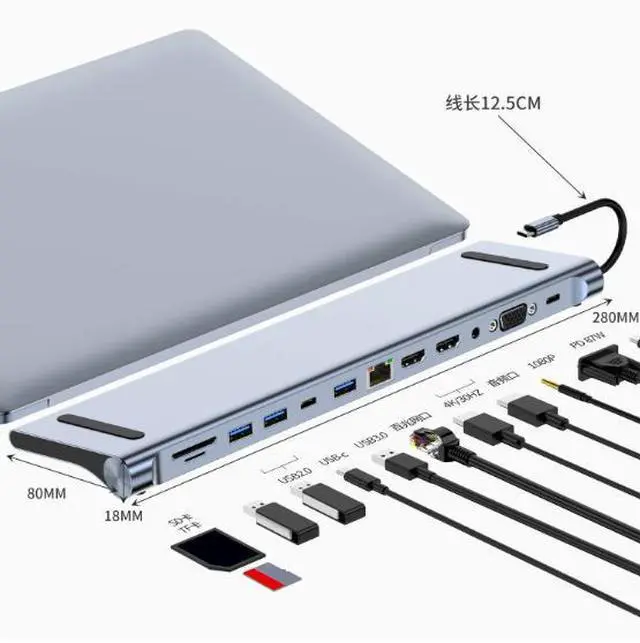 Main image of dual HDTV expansion dock, 12-in-1 high-definition MST