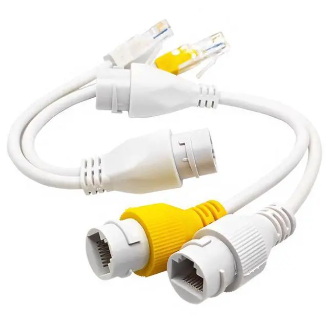 Alt view image 4 of 5 - 1-to-2 adapter network splitter PoE switch connector RJ45 outdoor waterproof dual-purpose PoE cable